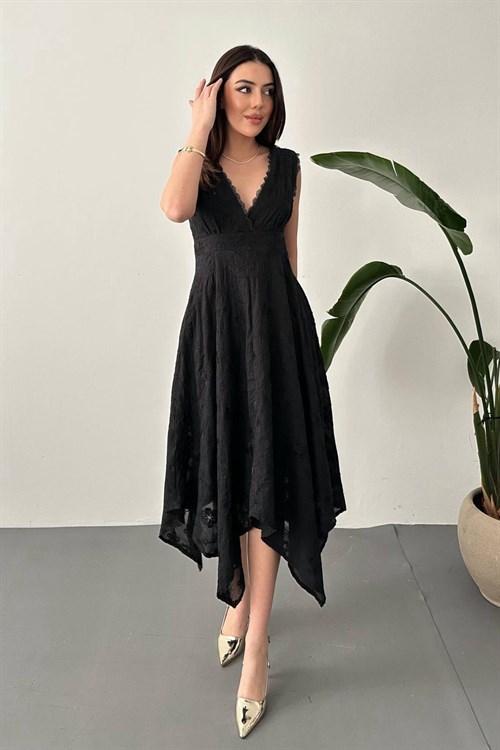 Wholesale Black Embroidered Dress