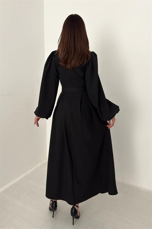 Wholesale Black Dress with Lace Trim