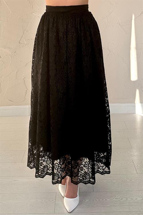 Wholesale Black Lace Long Skirt