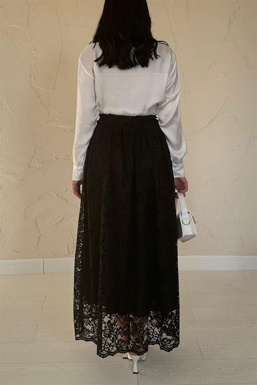 Wholesale Black Lace Long Skirt