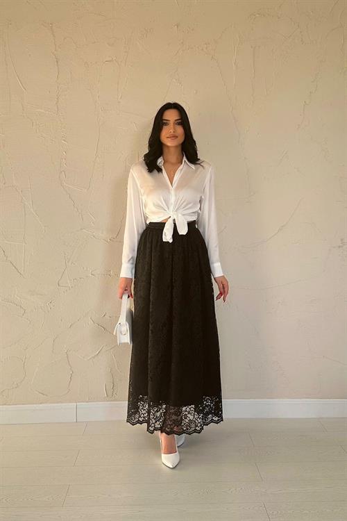 Wholesale Black Lace Long Skirt