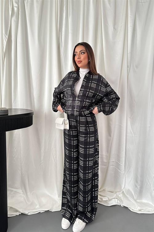 Wholesale Black Plaid Suit