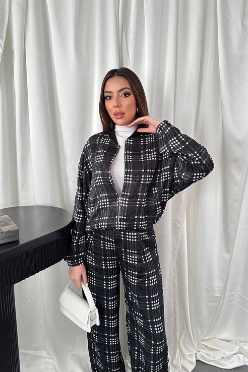 Wholesale Black Plaid Suit