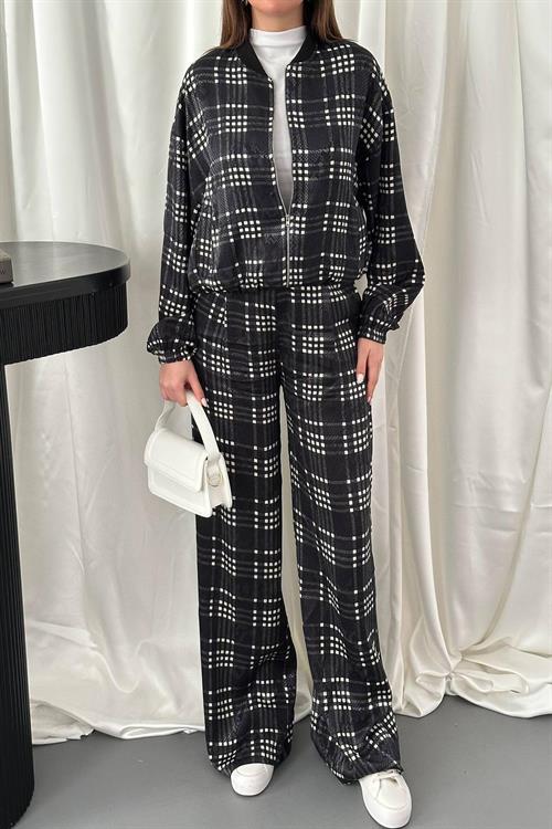 Wholesale Black Plaid Suit