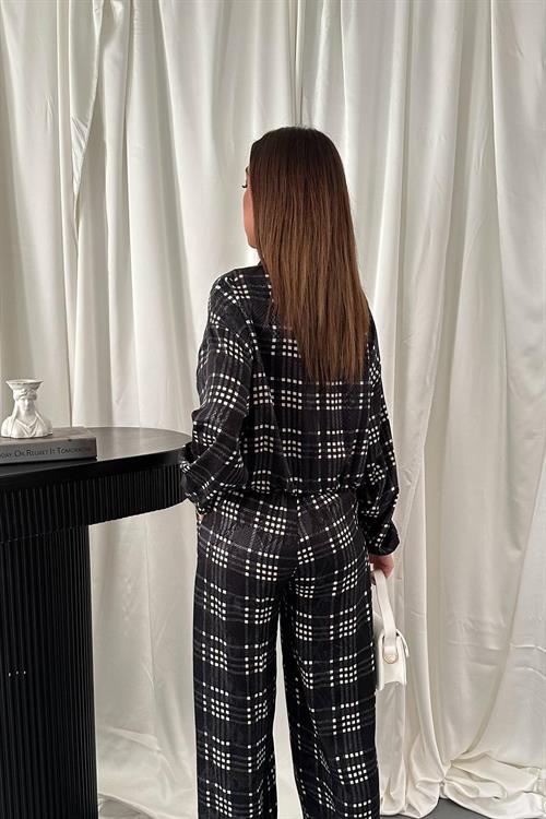 Wholesale Black Plaid Suit