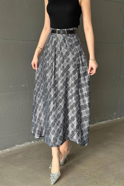 Wholesale Black Plaid Skirt