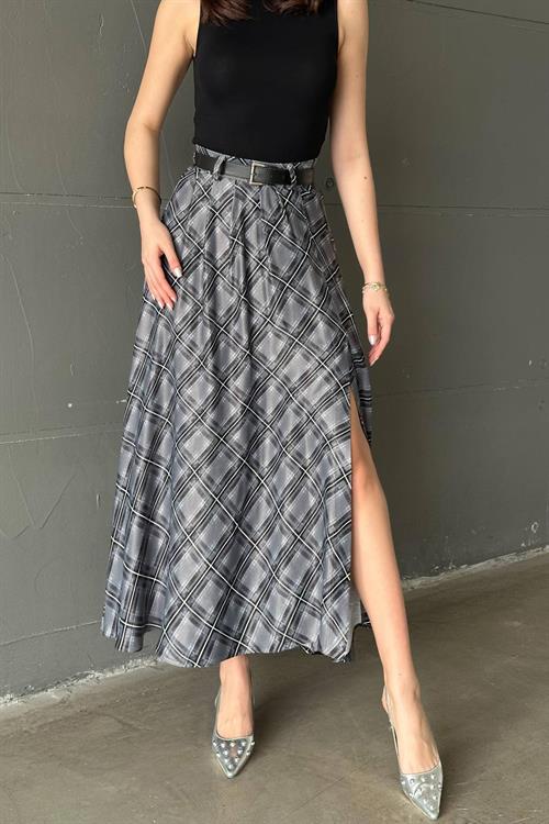 Wholesale Black Plaid Skirt