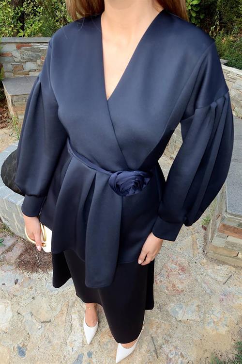 Wholesale Black Rose Detail Scuba Dress