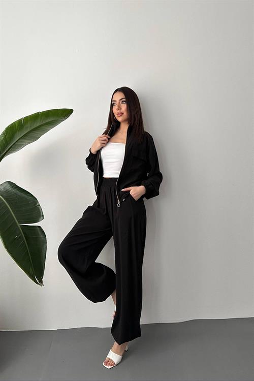 Wholesale Black Modal Fabric Two-Piece Set