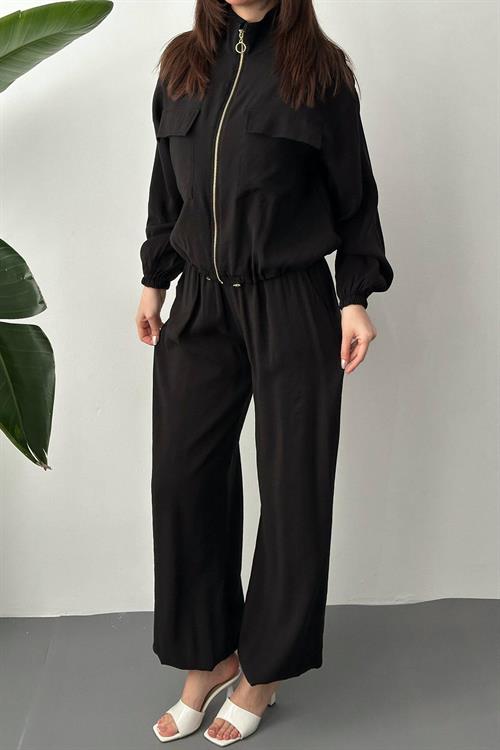 Wholesale Black Modal Fabric Two-Piece Set