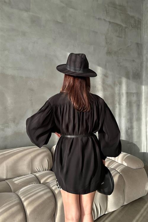 Wholesale Black Modal Shirt with Belt