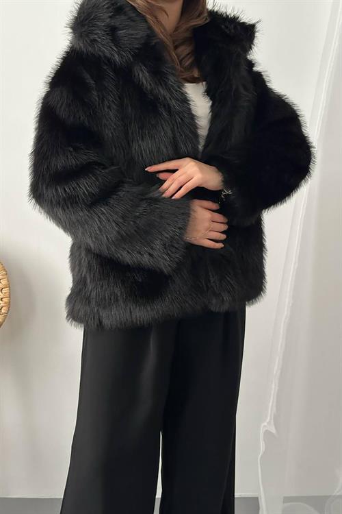 Wholesale Black Faux Fur Coat