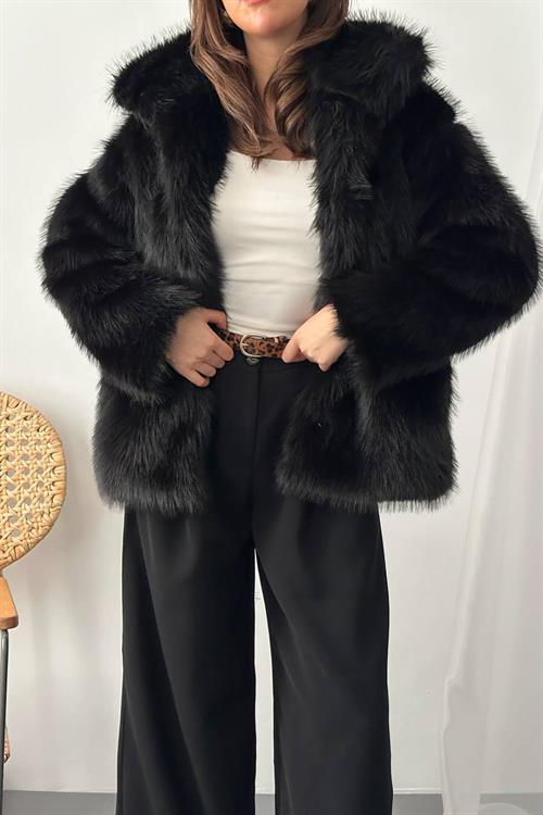 Wholesale Black Faux Fur Coat