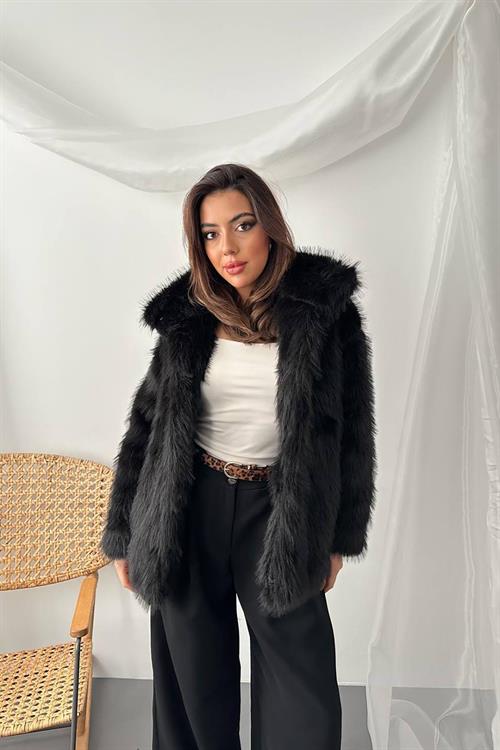Wholesale Black Faux Fur Coat