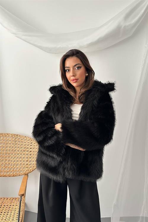Wholesale Black Faux Fur Coat