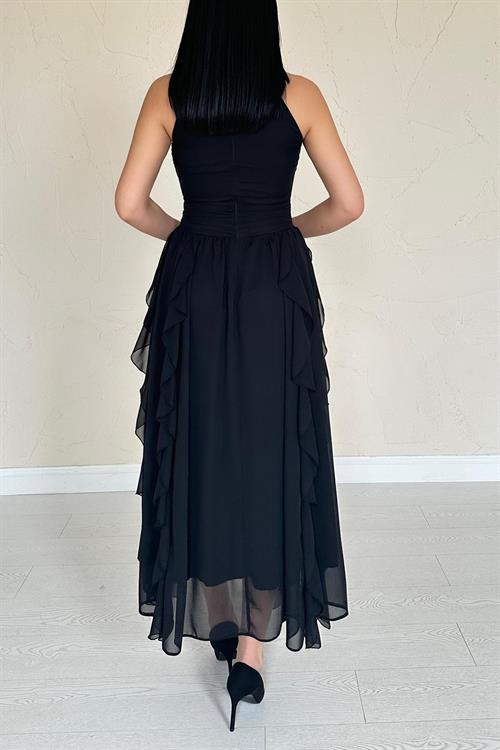 Wholesale Black Frilled Dress
