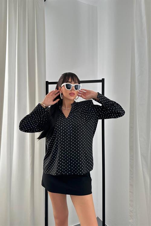 Wholesale Black Polka Dot Shirt