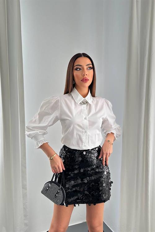 Wholesale Black Sequin Short Skirt