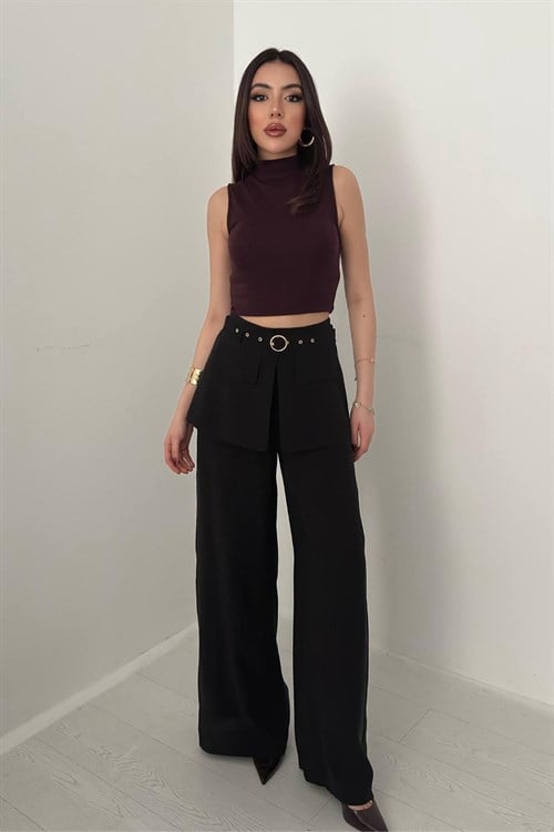 Wholesale Black Trousers with Flap Pockets