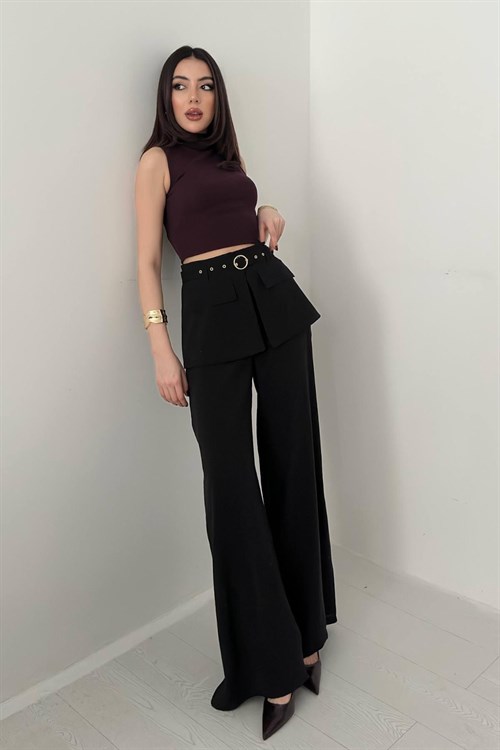 Wholesale Black Trousers with Flap Pockets