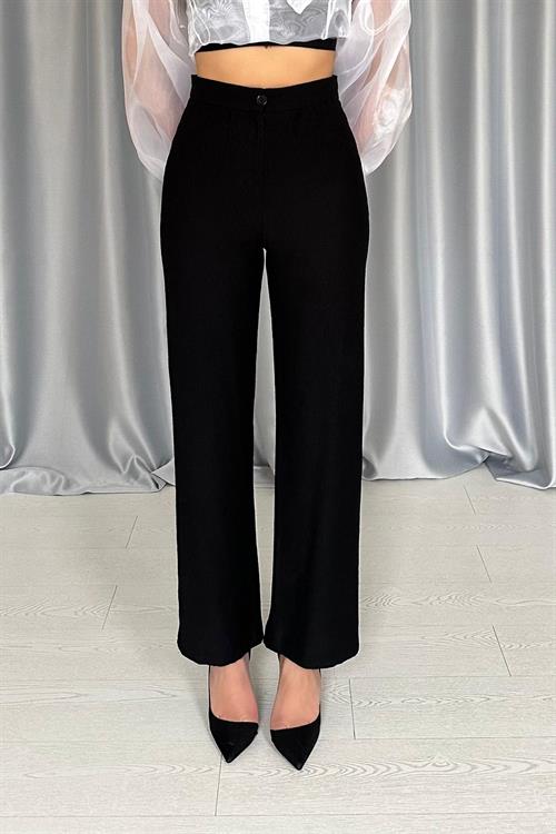 Wholesale Black Collar Blouse and Pants Black