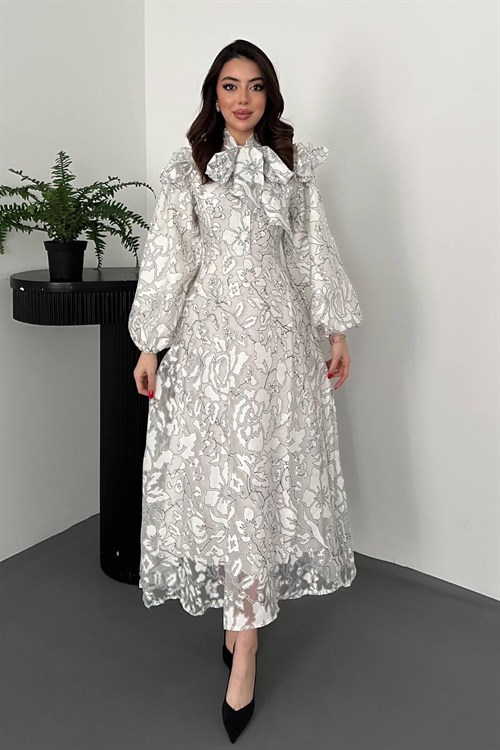 Wholesale Black Tie-Neck Dress