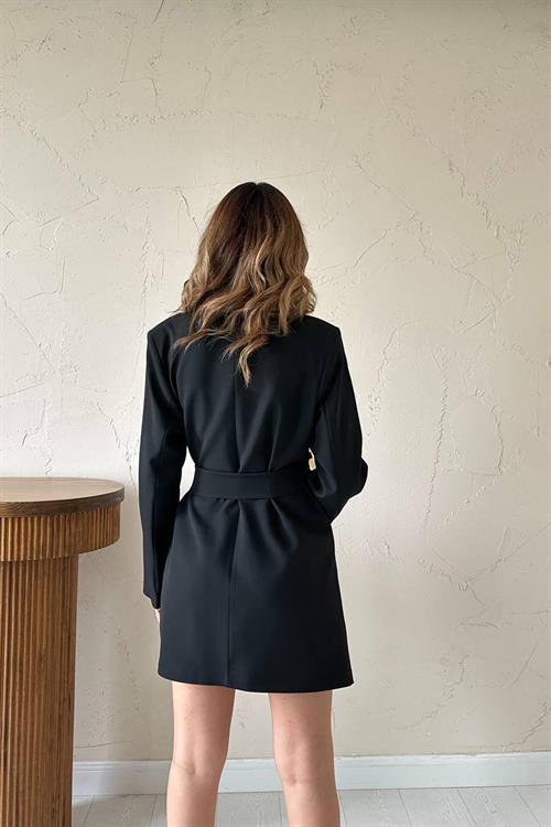 Wholesale Black Jacket Dress with Side Buckle