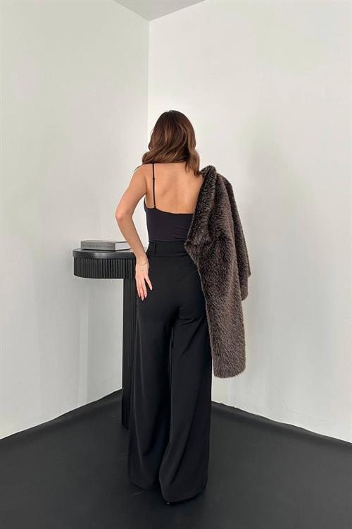 Wholesale Black Trousers with Pleated Sides