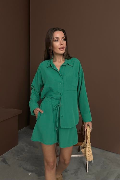 Wholesale Green Alsatian Linen Suit