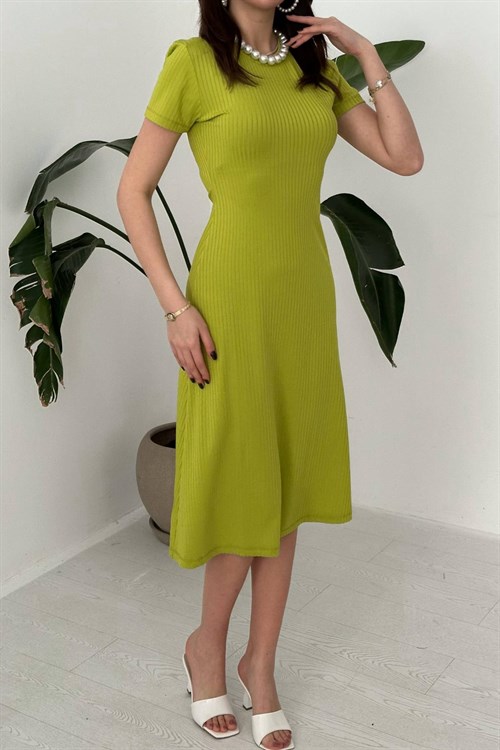 Wholesale Basic Wick Midi Dress - Green