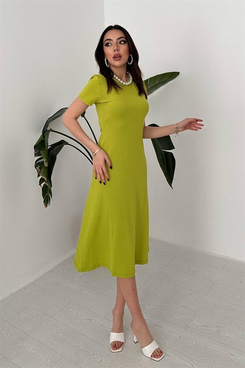 Wholesale Basic Wick Midi Dress - Green