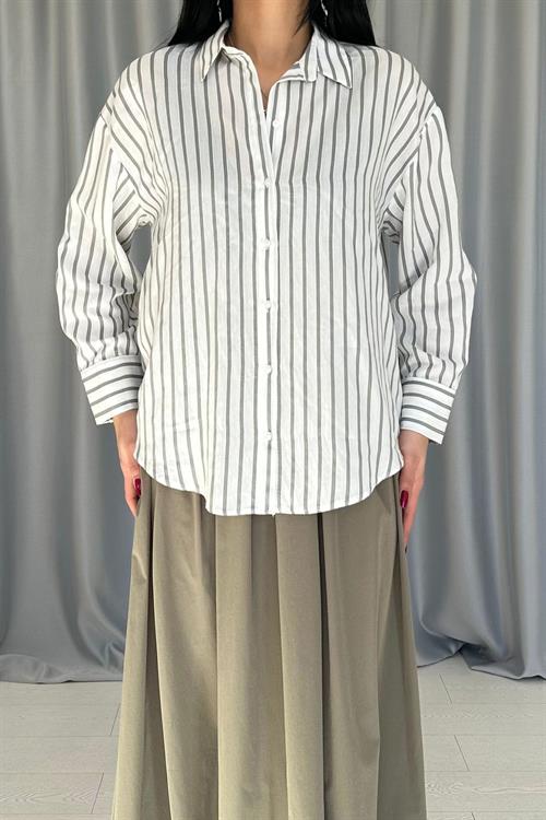 Wholesale Green Striped Shirt