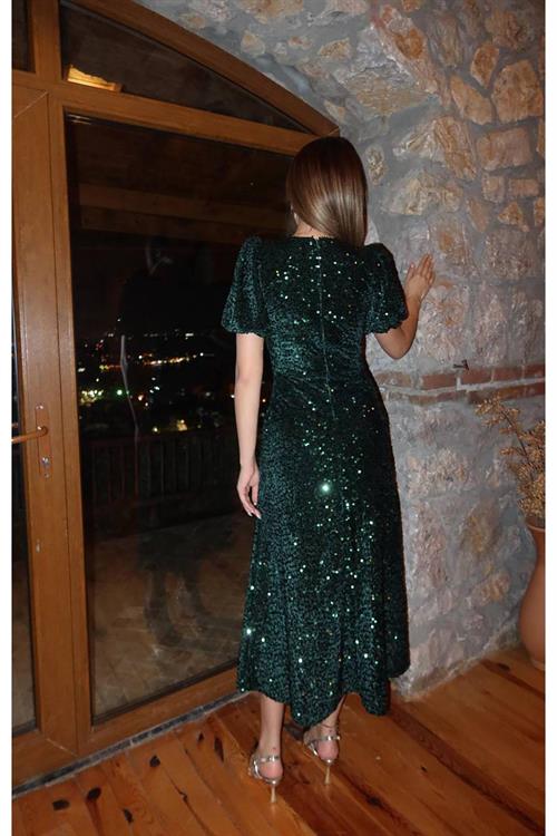 Wholesale Emerald Green Sequin Dress