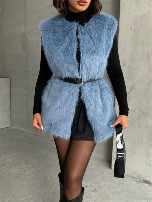 Wholesale Vest with Feathers - Blue