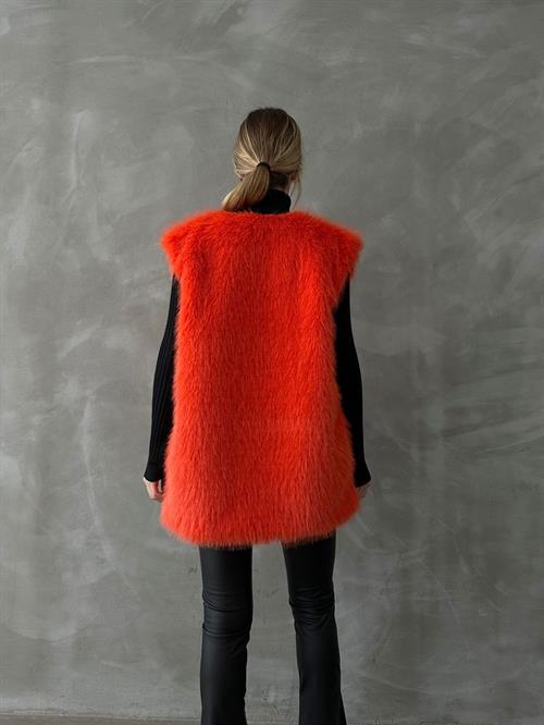 Wholesale Vest with Feathers - Orange