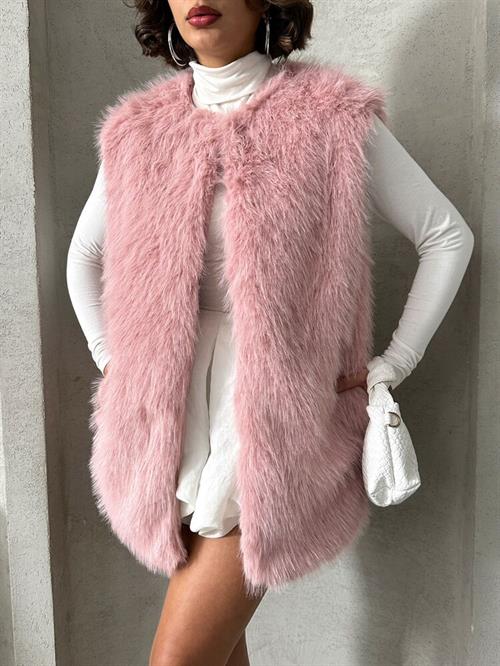 Wholesale Vest with Feathers - Powder