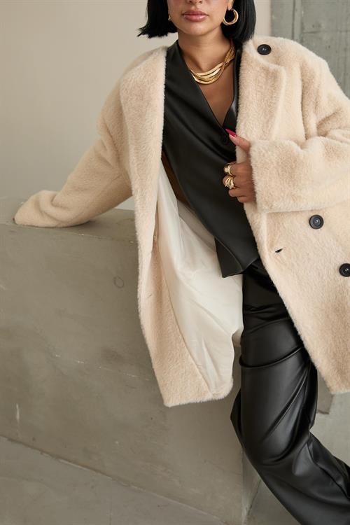 Wholesale Furry Soft Coat - Camel