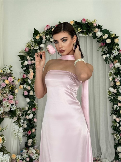 Ulsez Strapless Dress with Shawl Detail