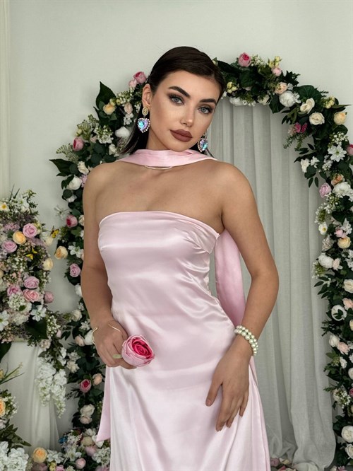 Ulsez Strapless Dress with Shawl Detail