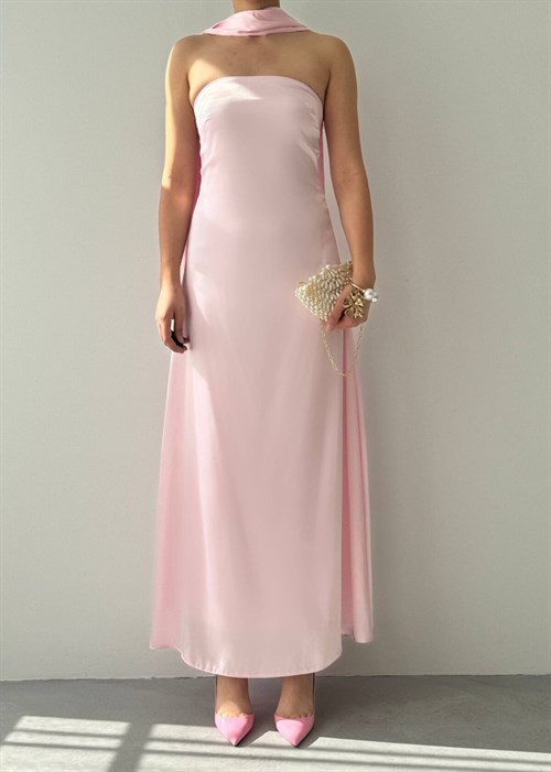 Ulsez Strapless Dress with Shawl Detail