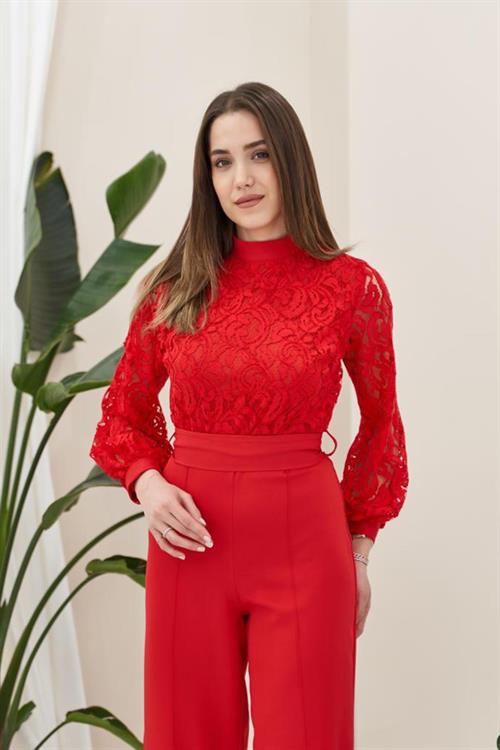 Wholesale Top Lace Jumpsuit - Red