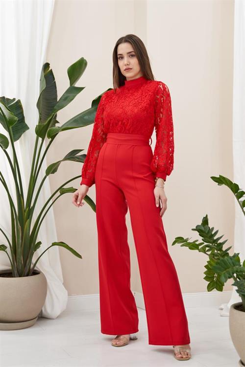 Wholesale Top Lace Jumpsuit - Red