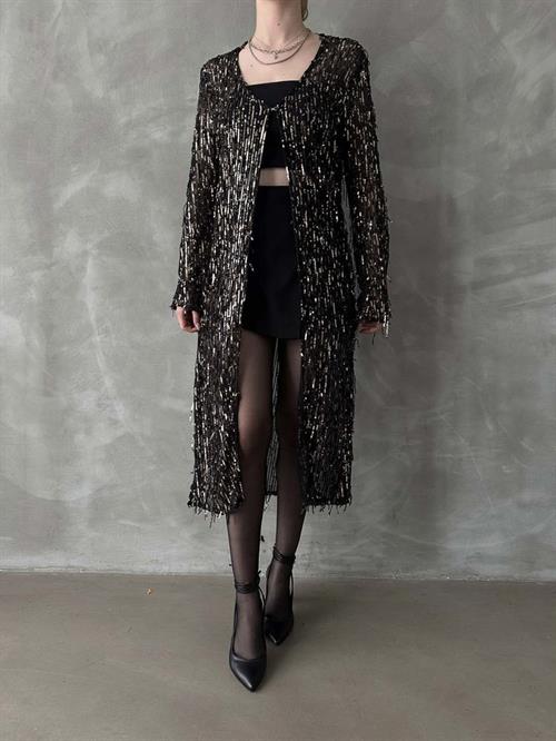 Long Wholesale Cardigan - Black Gold