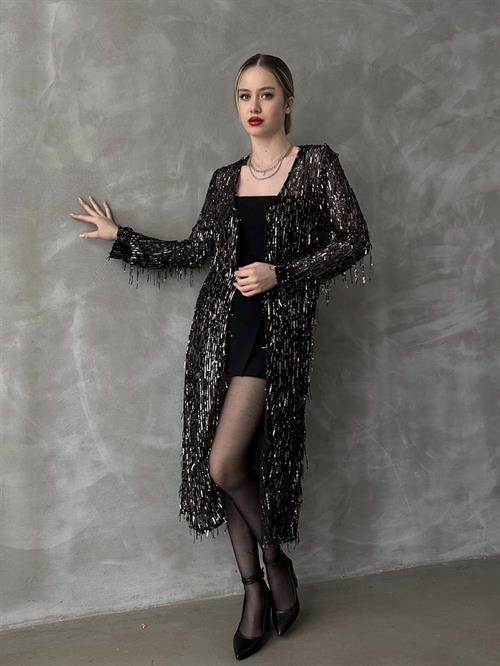 Long Wholesale Cardigan - Black Gold