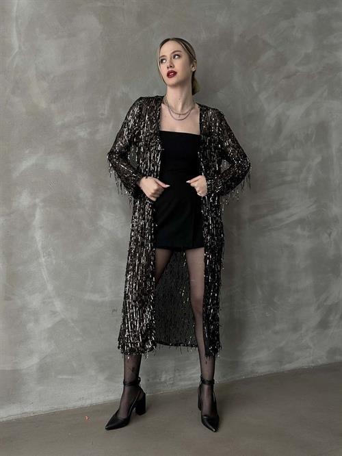 Long Wholesale Cardigan - Black Gold