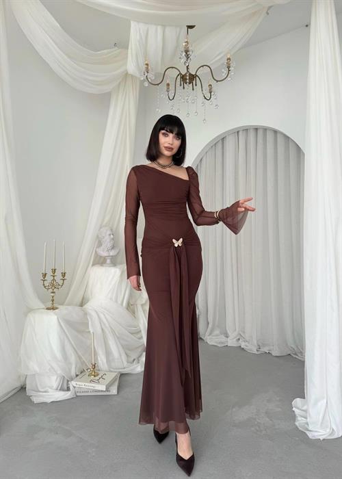 Vesso Brooch Detail Dress