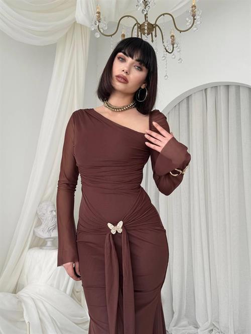 Vesso Brooch Detail Dress