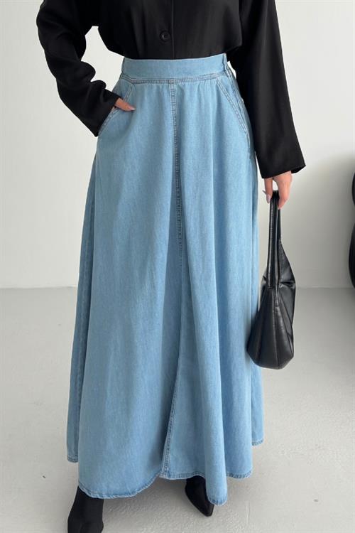 Volanlı Uzun Etek 1090-25-(36-42-4)