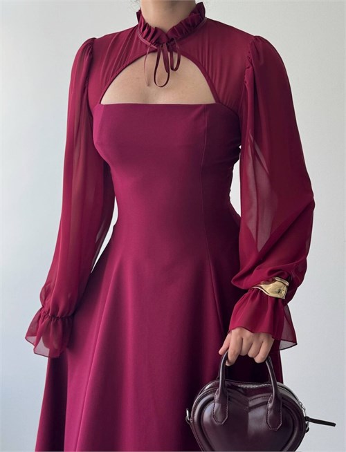Wome Cape-Detail Dress
