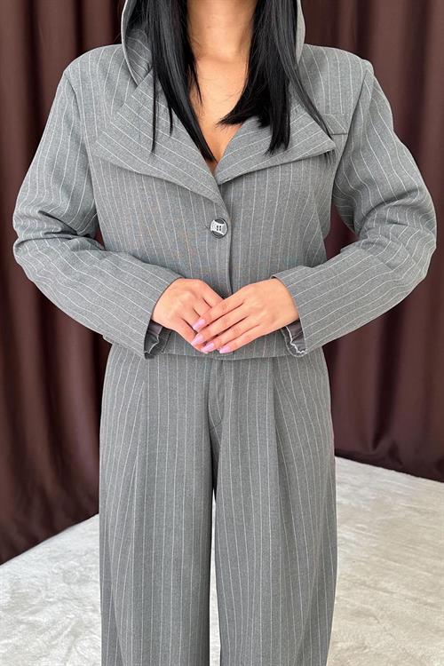 Wholesale Gray Striped Trousers